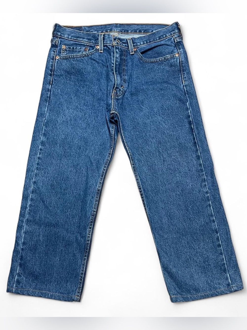 Levi's 505 Regular Fit Jeans Mens 33x23 Blue Rugged Medium Wash Straight Leg